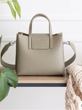 Aallyn Stella Medium Satchel in Moss Leather Crossbody